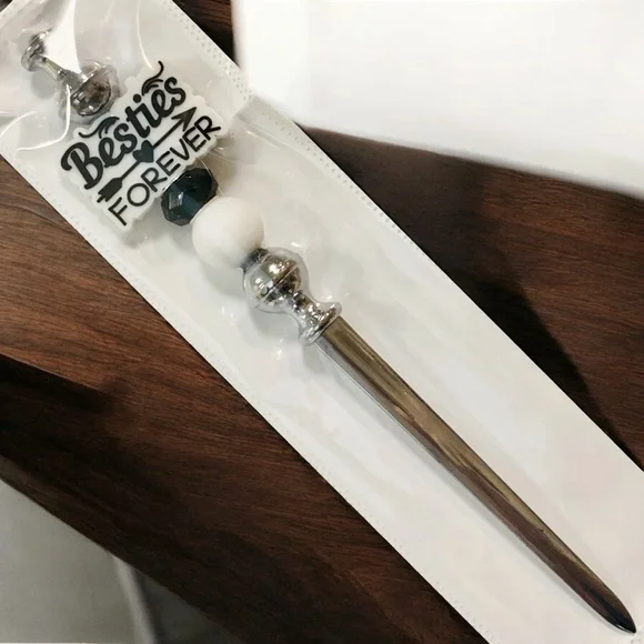 Besties Forever Beaded Silver & Black Letter Opener - Picture 2 of 4